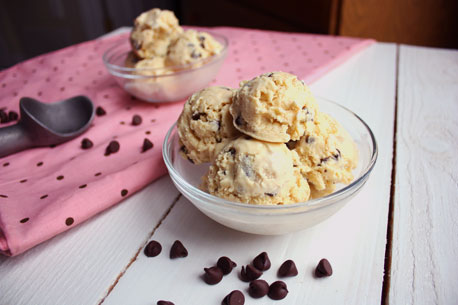 Chocolate Chip Cookie Dough Ice Cream - She Makes and Bakes